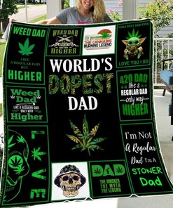 Worlds Dopest Dad Fleece Quilt Bedding Set