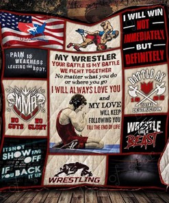 Wrestling fans will love this My Wrestler Pain is Weakness Leaving the Body quilt blanket
