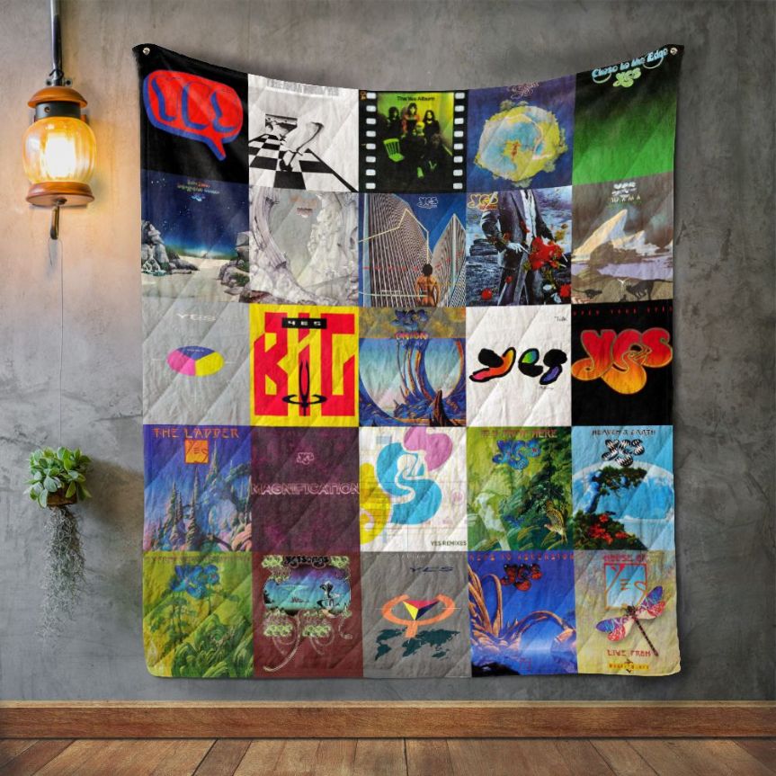 Yes Album Covers Quilt Blanket for Progressive Rock Fans