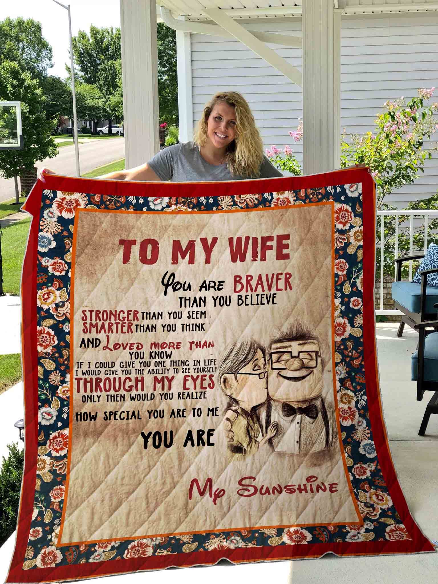You Are Braver Than You Believe Personalized Quilt Bedding Set - Customizable Gift for a Loved One