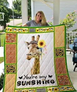 You Are My Sunshine Giraffe Great Customized Gifts For Birthday Christmas Thanksgiving Quilt Blanket ideal
