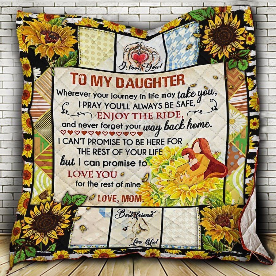 You'll Always Be Safe Sunflower Quilt Blanket for Daughter - Sentimental and Heartfelt Gift for Your Loved Ones