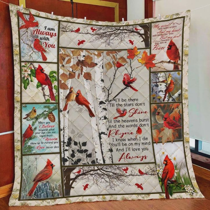 You'll Be On My Mind Always Cardinal Bird Quilt Blanket: A Meaningful Gift For Someone Special