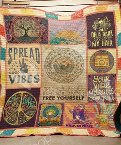 Your Vibe Attracts Your Tribe: Hippie Quilt Bedding Set for Fans of All Ages