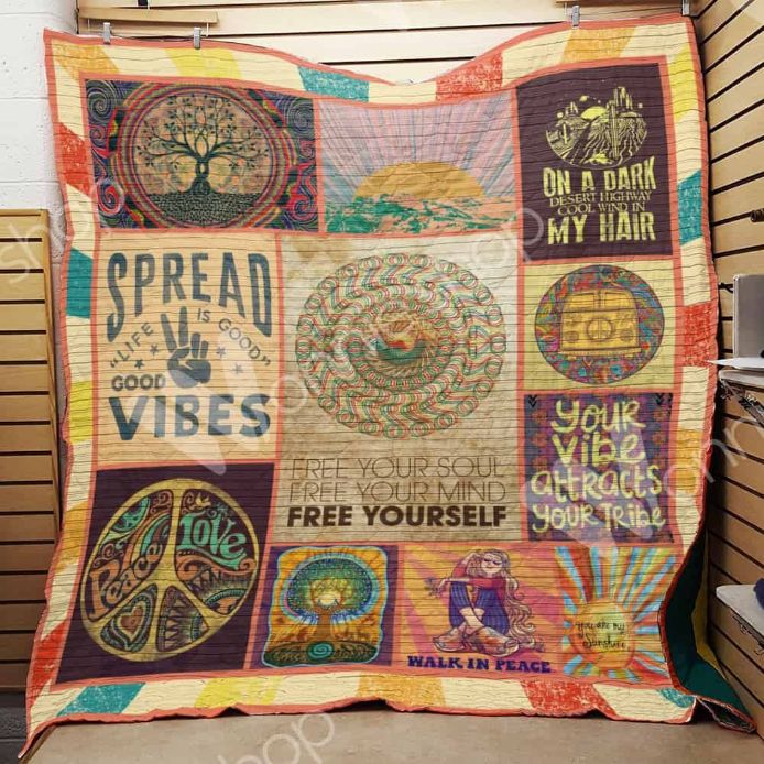 Your Vibe Attracts Your Tribe: Hippie Quilt Bedding Set for Fans of All Ages