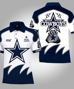 100Th Nfl Dallas Cowboys 3D Printed Polo Shirt For Fans