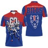 3D Buffalo Bills 60Th Anniversary And 2021 Afc East Division Champs Polo Shirt