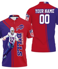 3D Buffalo Bills Josh Allen 17 Player Buffalo Bills 2020 Nfl Season Personalized Polo Collar Shirt
