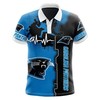 3D Button Up Polo Shirt With Carolina Panthers - Gift For Fans With Athleisure T-Shirt