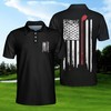 3D Patriot Polo Collar For Golf Lovers - Show Your Love For Nation And Golf