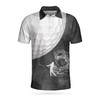 3D Polo Shirt With Smoke Effect And Golf Ball And Golfer Design - Great For Golf Enthusiasts