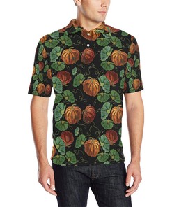 3D Pumpkin Pattern Design Polo Shirt For Fans - Athleisure T-Shirt