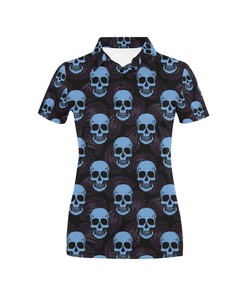 3D Skeleton Print Women'S Polo Shirt - Perfect Gift For Fans Of Skeletons And Futuristic Fashion