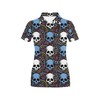 3D Skull Print Women'S Polo Shirt - Perfect Gift For Fans Of Skulls And Bold Fashion
