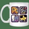 4 Cool Cats Mug - Unique Valentine's Day Gift Idea with Personalised Gift Mug and Double Mug