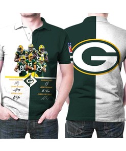 6 Legend Players Signatures Green Bay Packers 3D Printed Polo Shirt - Perfect Gift For Fans