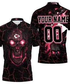 Add An Element Of Style With Lava Skull Personalized Polo Shirt In 3D