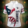 Add Some Zigzag Variety To Your Style With Casual Polo Shirt For Houston Texans Fans