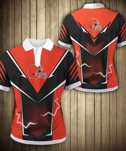 Add To Your Cleveland Browns Collection With Flame 3D Polo Shirt