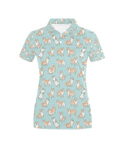 Adorable Shiba Inu Print Design Women'S 3D Polo Shirt - Gift For Fans Of Shiba Inu And Sports