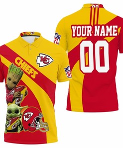 Afc West Champions 2020 Nfl Baby Yoda Baby Groot Hug Ball Polo Shirt - Perfect Gift For Kansas City Chiefs Fans