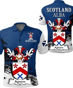 Agnew Scottish Family Crest All Over Print Polo T-Shirt - Scotland Special Golf Shirt For Fans