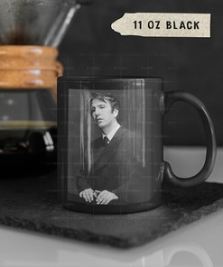 Alan Rickman Vintage Coffee Mug, Die Hard Hans Gruber Tribute Mug, Nakatomi Plaza Retro 90s Cup