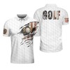 Amazing Vintage Golf Eagle Leg Hold Ball White Polo Shirt - Perfect Gift For Fans