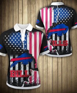 American Flag 3D Buffalo Bills Polo Shirt