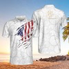 American Flag Bowling White Crack Polo Shirt - Ideal Gift For Fans