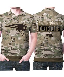 American Flag Camouflage 3D Polo Shirt For New England Patriots Fans