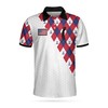American Flag Golf Argyle Pattern Polo Shirt - 3D Short Sleeve Fan Gift
