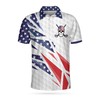 American Flag Golf Texture Skull All Over Print Polo Shirt - Perfect Gift For Fans