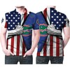 American Flag Ripped Alligator Logo 3D Printed Polo - Unique Gift For Gator Fans