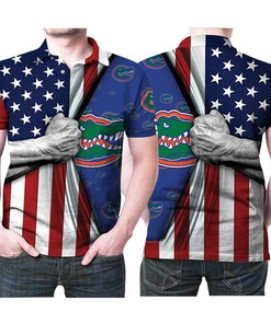 American Flag Ripped Alligator Logo 3D Printed Polo - Unique Gift For Gator Fans