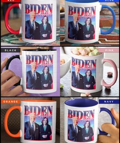 American President Joe Biden Homage Vintage 90s Coffee Mug with Politician and White Mug