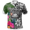 American Samoa Turtle Plumeria Banana Leaf White Polo Shirt For Tropical Fans