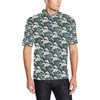 Artistic Men'S Polo Shirt With Wave Art Print Design