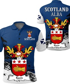 Athleisure T-Shirt With Scottish Family Crest For Golf Fans (Keith)