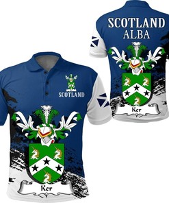 Athleisure T-Shirt With Scottish Family Crest For Golf Fans (Kerr)