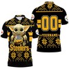 Baby Yoda Hugs Pittsburgh Steelers Ugly Sweater 3D Personalized Polo Shirt - Ideal Gift For Fans