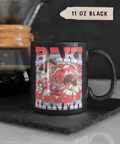 Baki Hanma 90s Coffee Mug, Vintage Manga Boxing Cup, Yujiro Hanma Grappler Mug, Movie Quote Mug