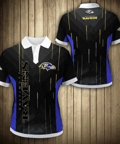 Baltimore Ravens Stripe Polo Shirt - Add Some Flair To Your Style