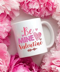 Be Mine Boho Rainbow Heart Mug Set - Boho Rainbow Mug Set - Matching Couple Gift Set
