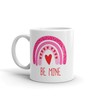 Be Mine Boho Rainbow Heart Mug Set - Boho Rainbow Mug Set - Matching Couple Gift Set For Valentine