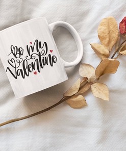 Be My Valentine Mug Set - Happy Valentines Day Coffee Mugs - Cute Valentines Day Gift For Her