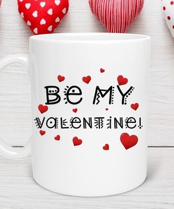 Be My Valentine Mug - Valentine Gift for Mom, Friend, and Coworker with Love and Personalized Mug