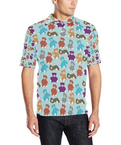 Bear Cute Pattern Print Design 03 Men'S Polo Shirt - Heartwarming And Adorable, Perfect For Animal Lovers.