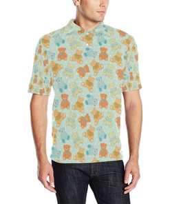 Bear Pattern Print Design 02 Men'S Polo Shirt - Edgy And In-Style, Perfect For The Fashion-Conscious.
