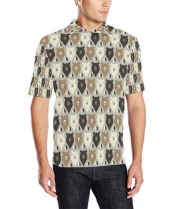 Bear Pattern Print Design 04 Men'S Polo Shirt - Distinctive And Chic For The Stylish Individual.